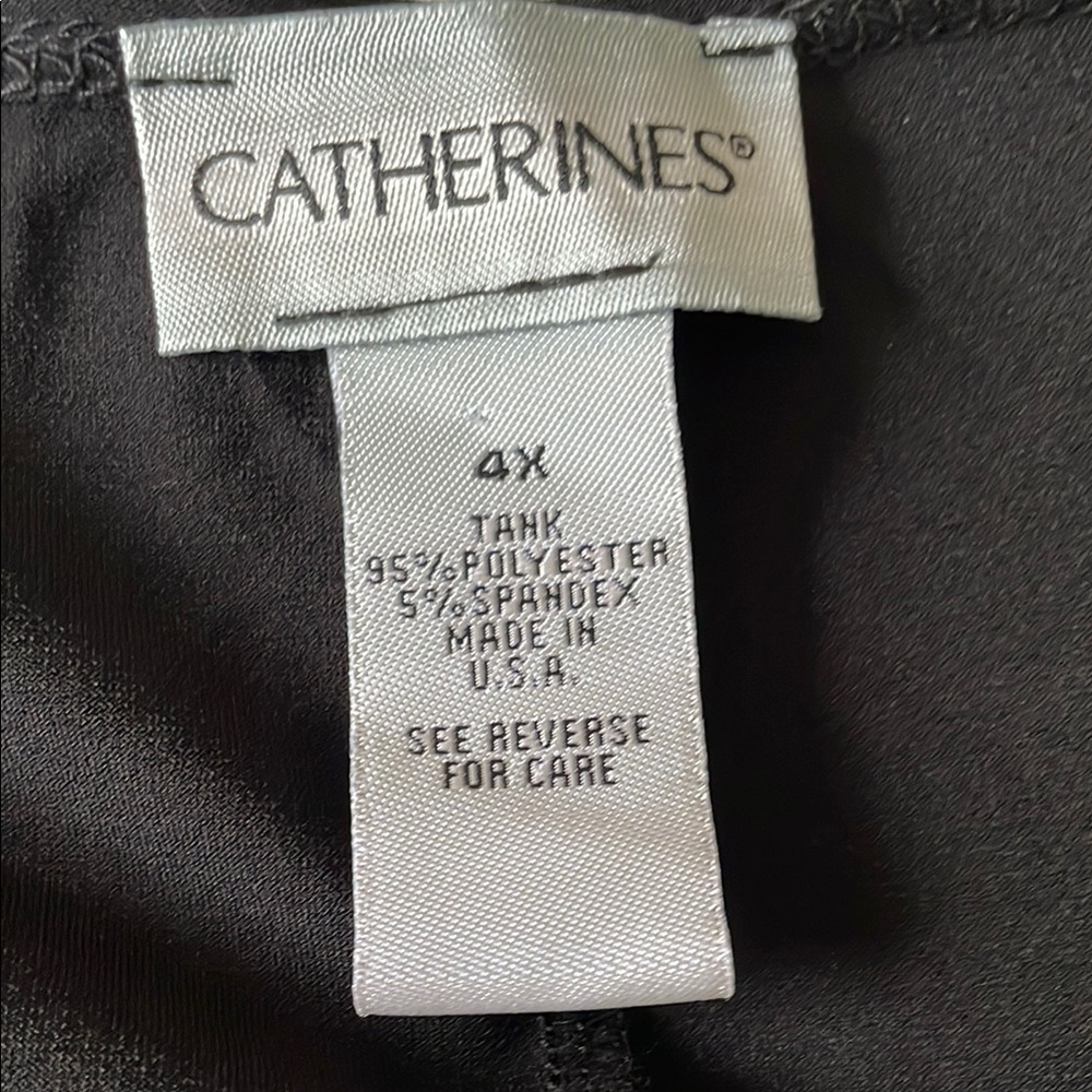 CATHERINES Black Tank Top Rhinestone Embellished Festive Holiday Party NWT 4X - Picture 4 of 8